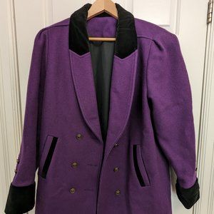 Vintage Balimel Montreal Wool Purple Coat - Made in Canada - Large